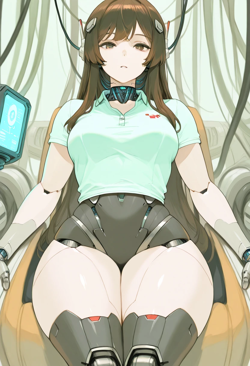 android, beautiful robot. Her curly short black hair is very short like army man, big smile, middle age, joint seam, black eyes, full body figure, Height: 160cm, She wears only micro mini pantie, show pantie, Uplifting, 21th century japan animation, she wares metal flame glasses.