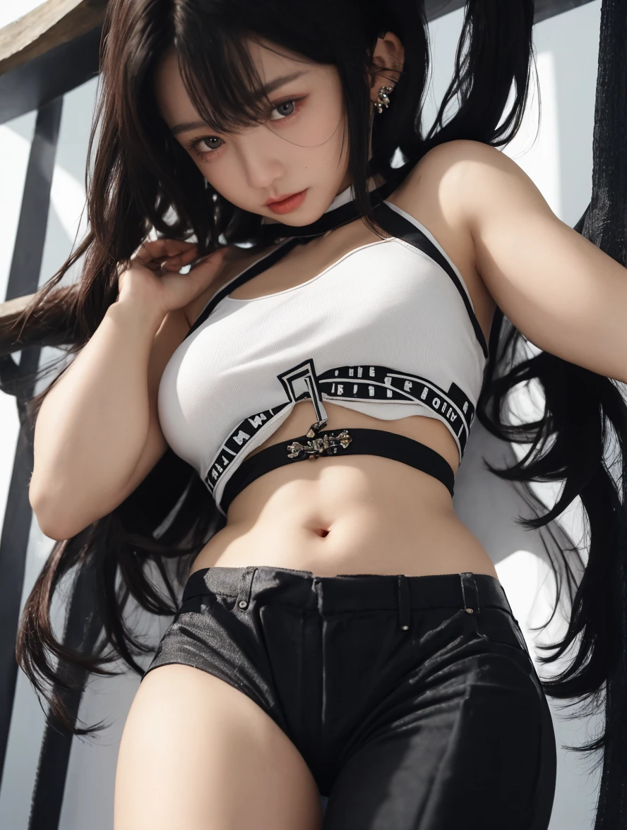 Obra maestra, Ultra detallado, 8k, La mejor calidad:1.6), 1girl, hermosa, (cara super tierna), ojos ultra hermosos, cabello ultra sexy, sexy, kawaii, gatita, ((ulzzang)), estrellas, corazones, (rosa), petite, (white), (leggings)