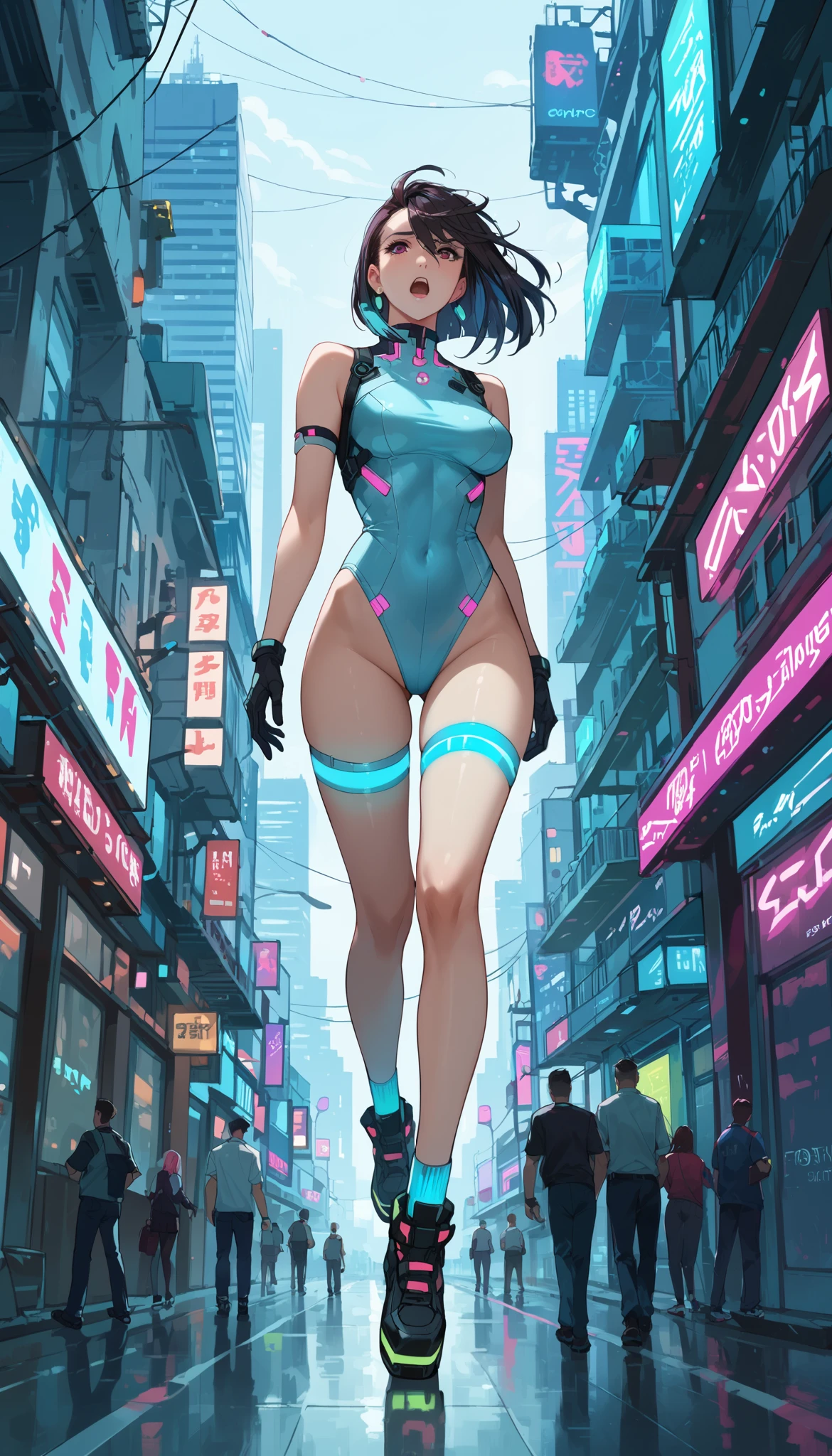 Masterpiece
(woman,The facial expression is accurate,Anime style face,greenish blue eyes )
Group
((((Ghost in the Shell in 90s vintage anime style))))
((((Ghost in the Shell in the style of vintage 90s anime))))
((((steampunk))))
8k((((Huge castles and skyscrapers floating in the sky Cyberpunk))))
8k(((((Wet)))))
((Staring at me))
Emphasize the breasts and draw the body