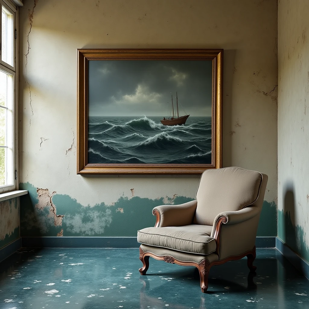 rough brushy digital painting, sketch, Abandoned Art Studio \(room\) <lora:EnvyStarlightDigitalPainting03:1>