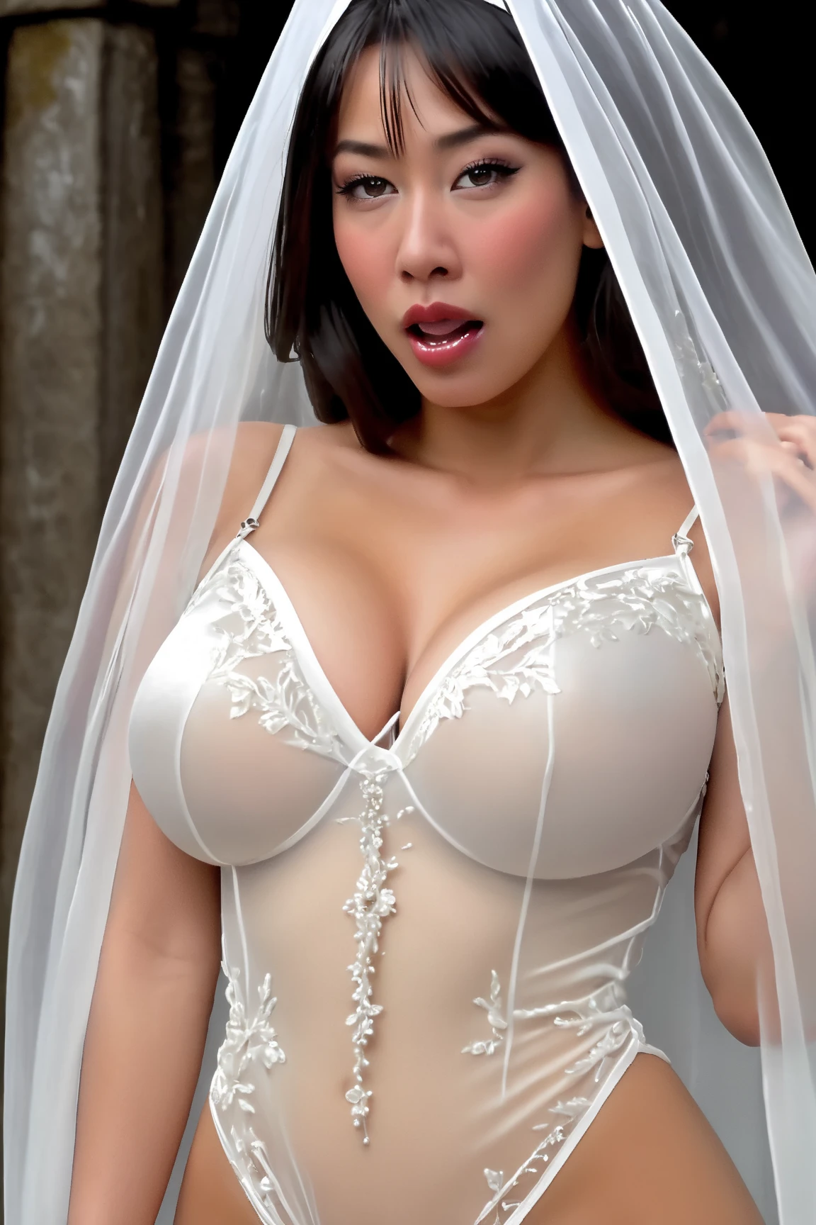Vampire 1girl, princess sexy pose, big , slim body, ((skin color white)) sexy transparent,nylon saree, ((big Tits 1.5)) Idol girl