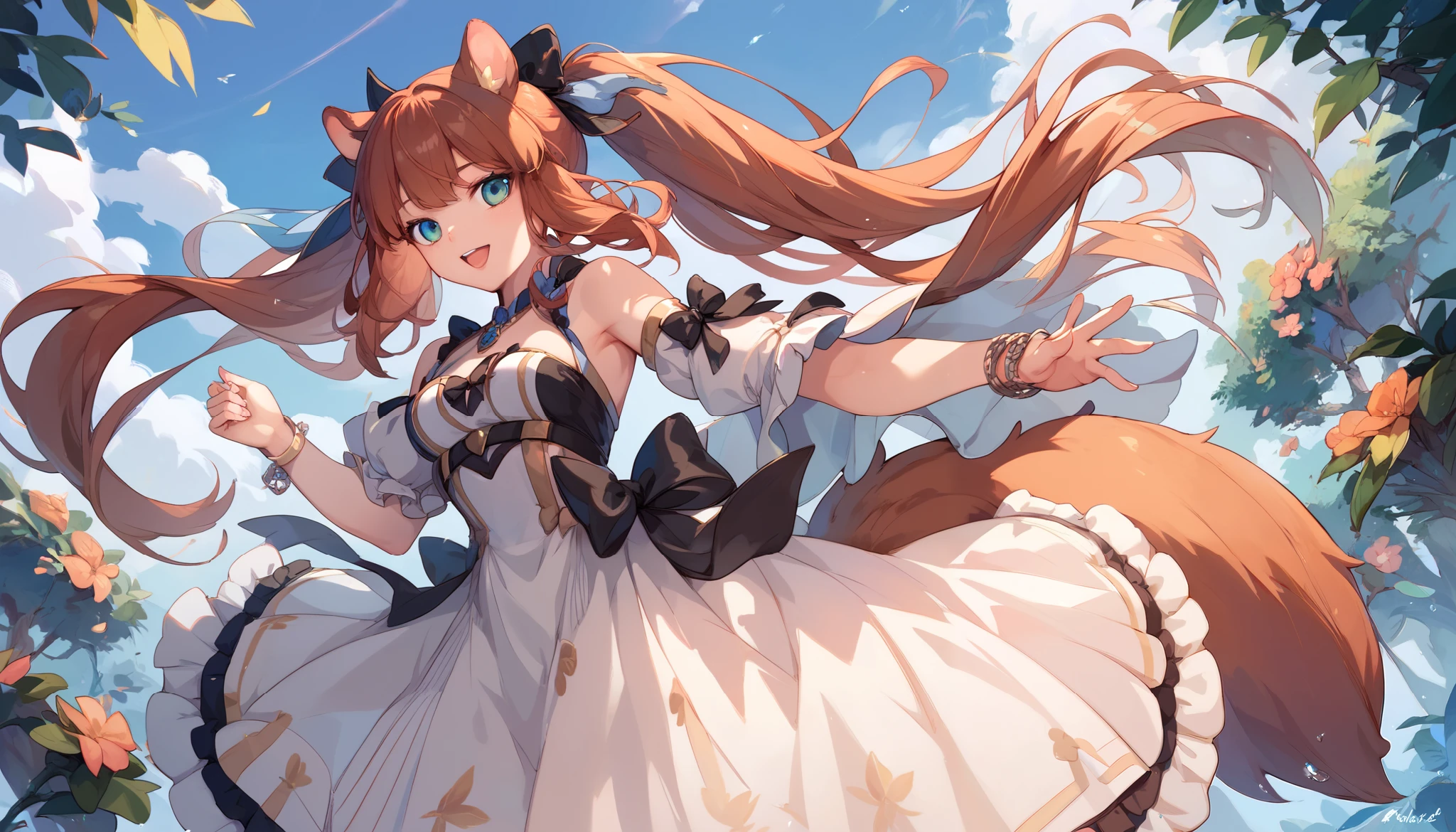 Squirrel Ears、 squirrel tail、 ruffled dress