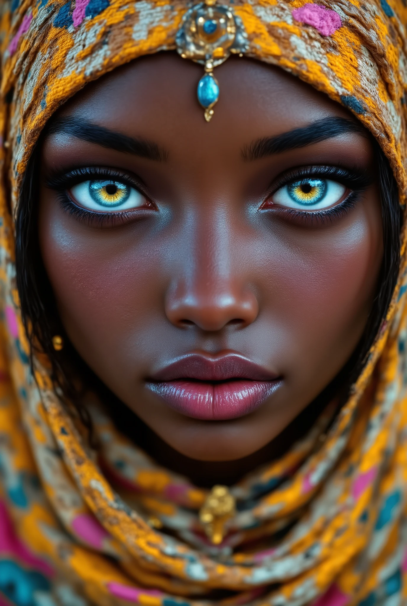 ( highdefinition images、Pro Work 、Artistic、 The Greatest Masterpiece、 Draw realistically and accurately with detailed details、 Detailed texture :1.2)、(Beautiful 17--old ck girl 、 braided hair in the savannah 、(Wearing national costume、 Colorful Accessories、Sexy and attractive black people、The eye invites )、Small chin、 big eyes、 Feeling slightly apart between eyes 、( big eyes)、Beautiful Nose、Thick lips、(Beautiful dark skin 、 express the texture of the skin in detail down to the pores )、((Beautiful profile up、 African folk costumes and accessories)):1.5)