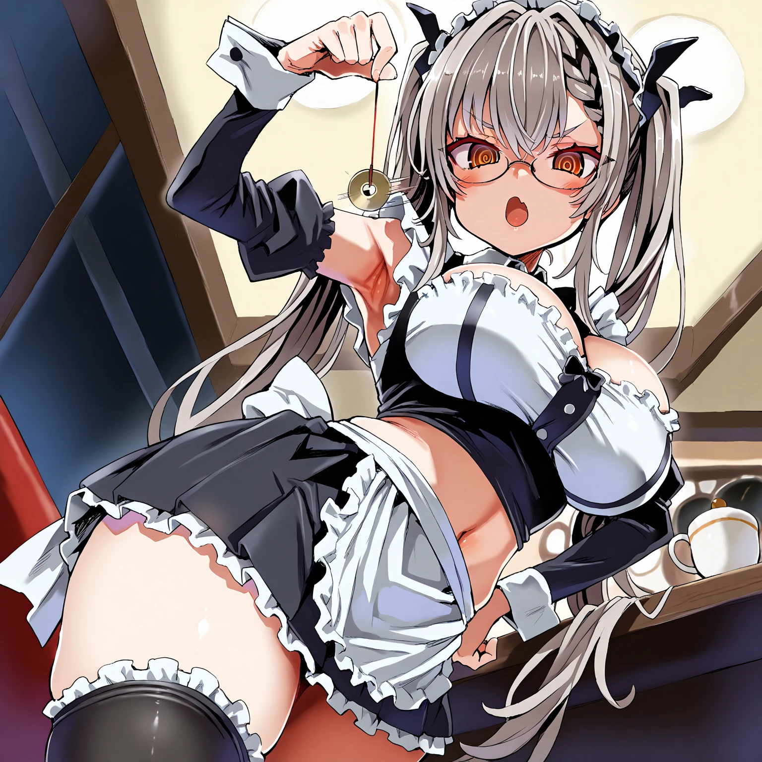 bobhair garterbelts slender Maids White shirt a miniskirt glamor beauty legs Black Suit eye glasses OL Hospitality a necklace Stockings undergarment Cats Adults Frolic kneeking alcohol get drunk Halloween hime carriage Looking at the Moon carriage squash Shines stare honey