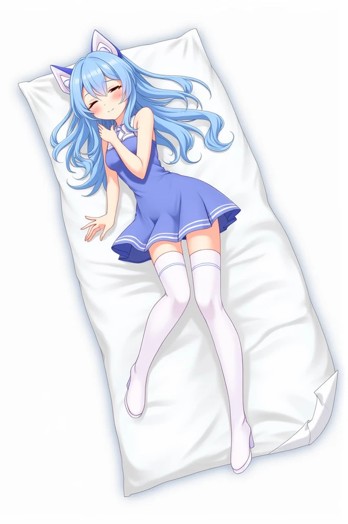 score_9, score_8_up, score_7_up, source_anime,
yoshino, long hair, blue hair, blue eyes, stuffed toy, stuffed bunny, puppet, hand puppet,
bare shoulder, ribbon,  Knee-length T-shirt, indoors, an goodness smile, looks at the viewer, solo, lies on the bed, lies on his stomach and the soles of his feet look at the ceiling and his legs are crossed, the corners of her mouth perkiy lifted, 