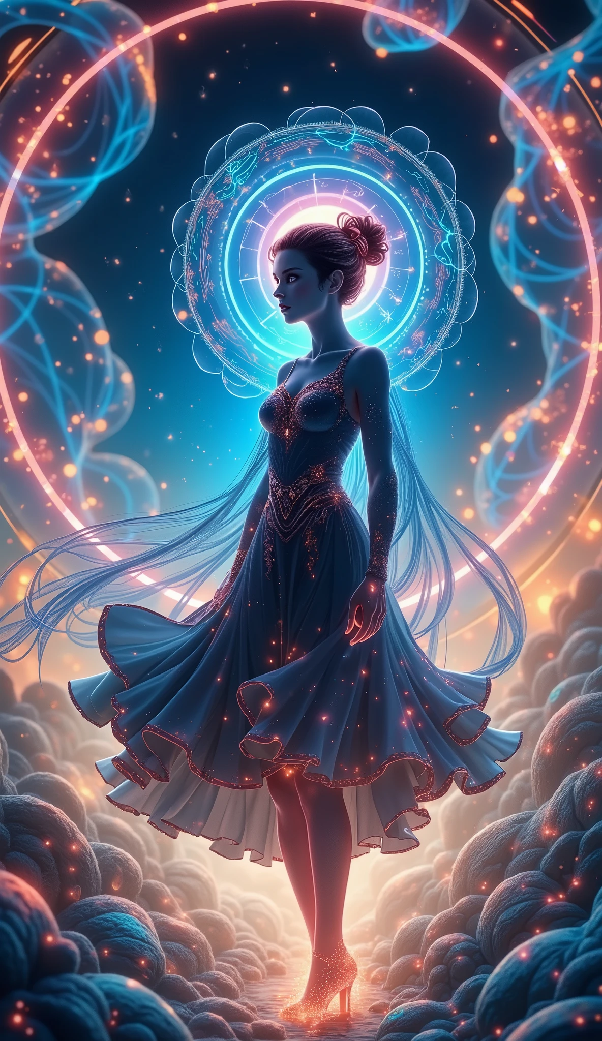 Convert everything to transparent illumination art, glow line art, super clean, ultimate clear, soft sharpness, fully transparent glow, with transparency applied to everything