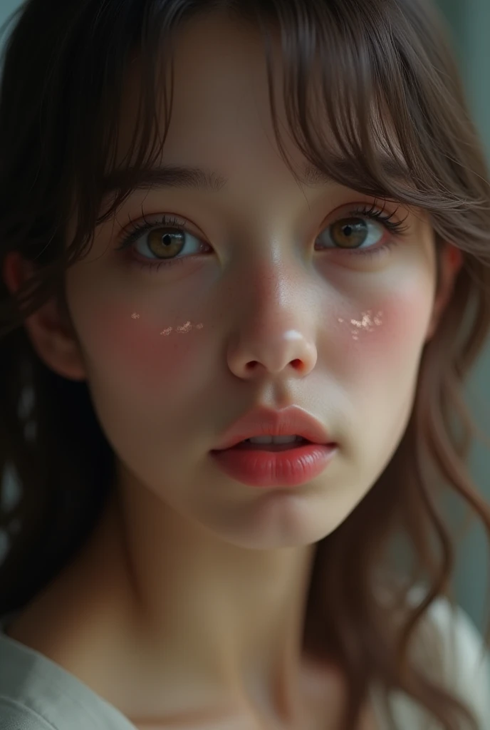 Make a girl with a vagina on her face,make a vagina in the center of the human face,  with a vagina face, clitoris, (vagina), no mouth, noseless, best qualityer, ultra detali, fine-details, high resolution, Caucasian skin, 