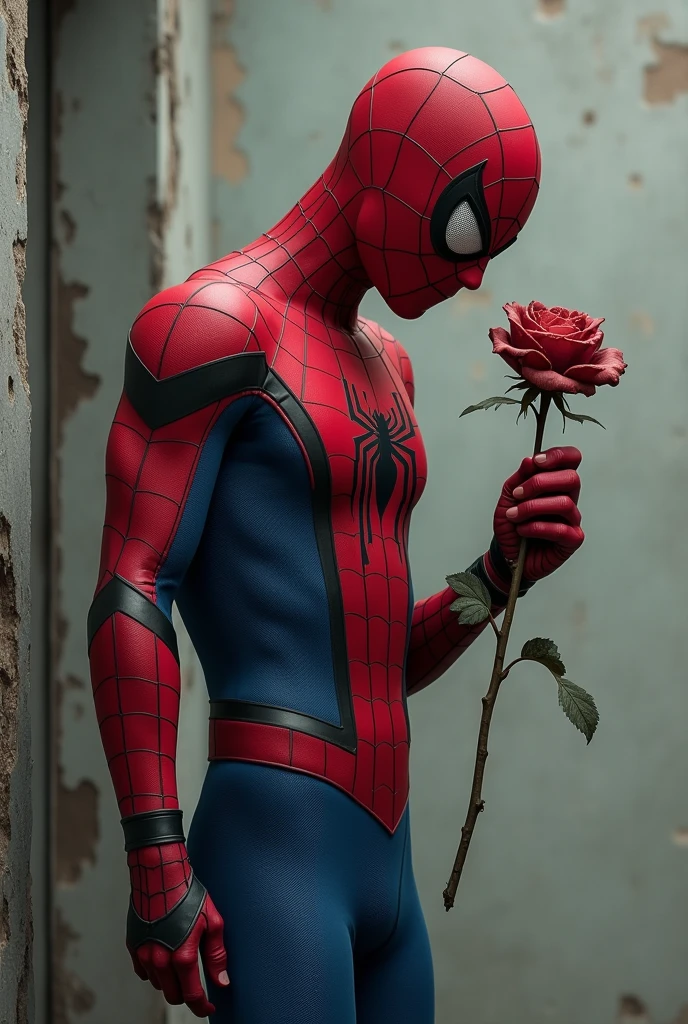 Spiderman with a rose