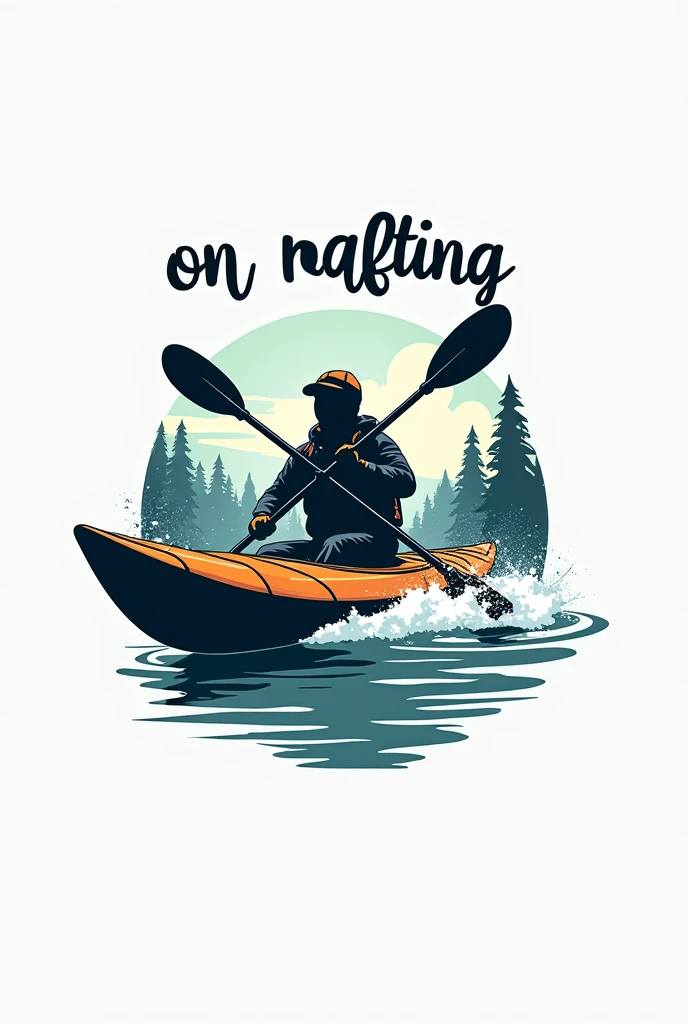 Company logo, by a kayak rafting specialist with an inscription above "ON RAFTING "