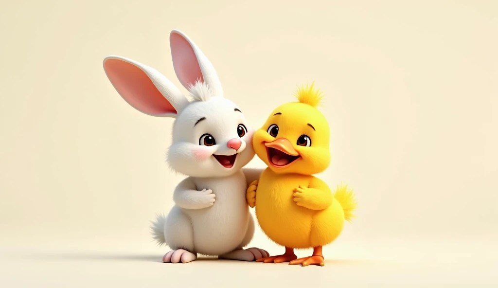 Make A Rabbit And Duck Long-time Friends And Complement Each Other With Garden Background