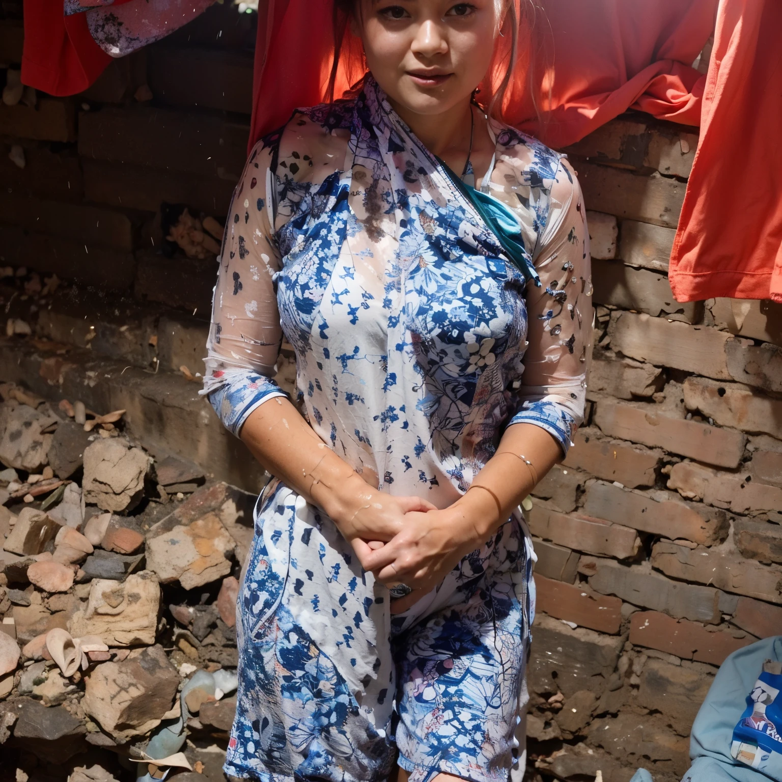 Myanmar women 85 years old.
.big bbw .
Wear a shorts .
Backdrop is a city .