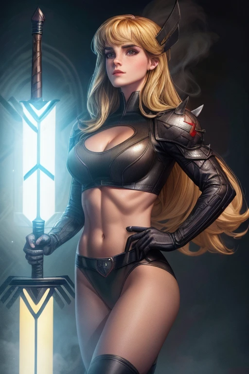 8K,Blonde female warrior fighting monsters,Super Beauty(Realistic Skin),Macho female warrior,blonde mohawk hair,Perfect Anatomy,charm,Volume measurement,Body balance,Digital single-lens reflex camera, Soft lighting, Detailed Background, Written boundary depth, Volumetric lighting, Sharp focus, Absurd, Realistic proportions, Excellent anatomy, (Realistic, 超Realistic:1.4), 16K HDR, dawn,A High Resolution,super Realistic 肌,Super beautiful expression,Fantasy art,Character Art,Wind effects:1.9、Cloud Effect:1.2、Full Rendering、Professional quality high resolution、Perfect contrast、Perfect lighting、Perfect composition、Perfect Skin、Perfect Fingers、Perfect breasts、Perfect Hair、Perfect Face、Realistic facial features,super highest quality,Slim figure,Perfect body line,Perfect hand shape,Anatomical body balance,Highly detailed face,Highly detailed eyes,Beautiful Lips,Excellent light particles,Cinema Lighting,Makeup,Ultra-high resolution,Ultra-Realistic Skin,Accentuate your cleavage,Demon Slayer Costume,Fierce battle scenes,Hold your sword and attack,