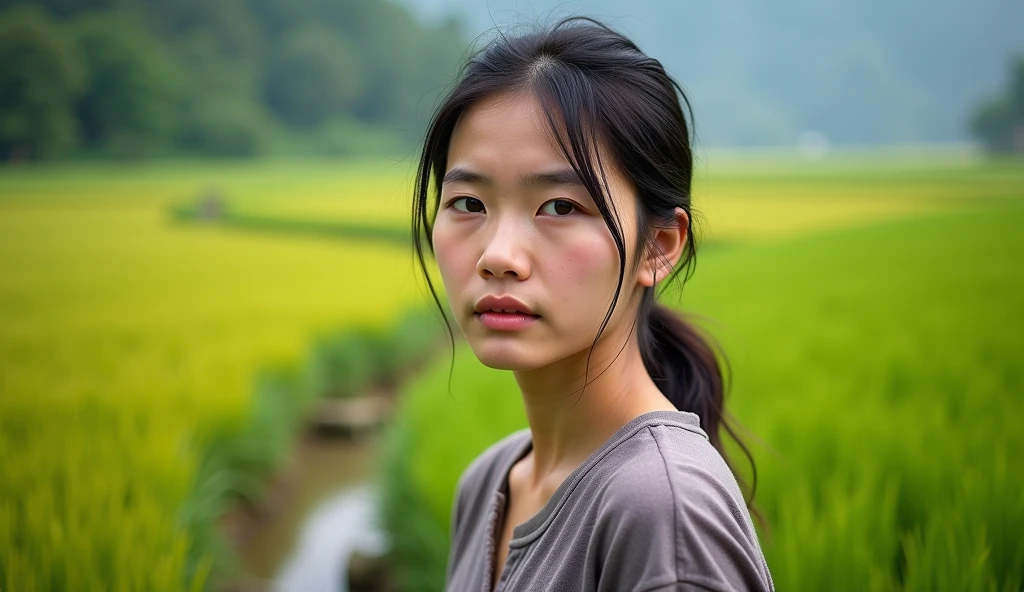 a vietnamese girl stands in a rice field after being bombed during the vietnam war 1964