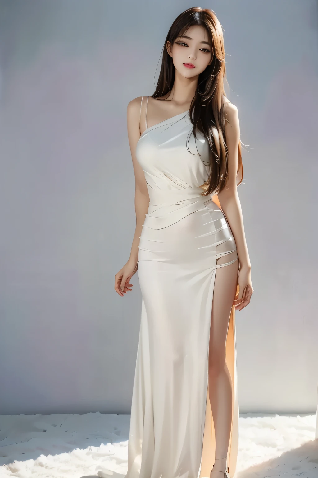 (Best quality at best,A high resolution),(Actual),(sportrait),( beautiful detail ,beautiful detailed lips,Extremely detailed face),(Korean idol face girl),(Stylish and stylish clothes),(Elongated),(stand posture),(Full body photo),(facing at the camera),(Smiling),(gentle expressions),(Perfect hair details),(Perfect lighting details),(Perfect skin details),