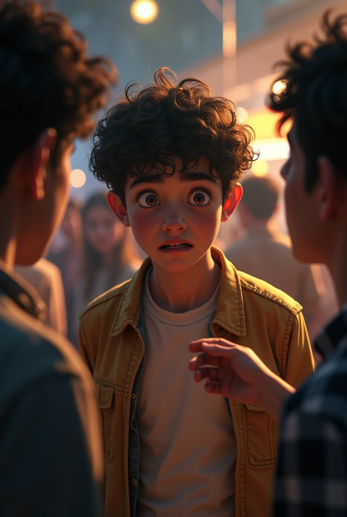 In the center, a mischievous boy named Chintu is standing with a mischievous grin on his face, Chintu is looking at a thrilling ride with his eyes wide open, but he seems disappointed as he realizes he doesn't have money to buy a ticket.