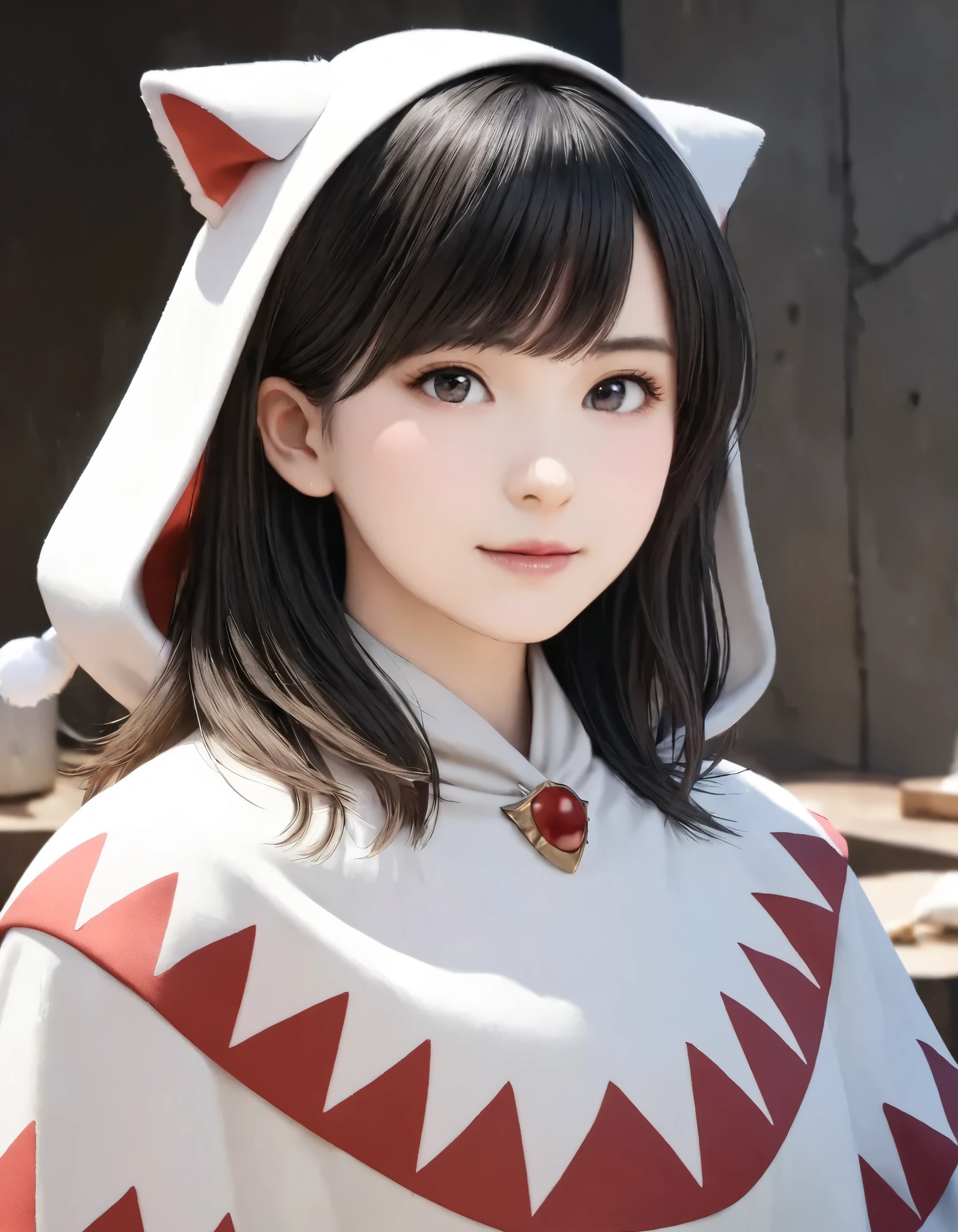 (best quality, 8k, high resolution:1.2), 1girl, FINAL FANTASY V, Lenna, White Mage, cat ear hood, upper body