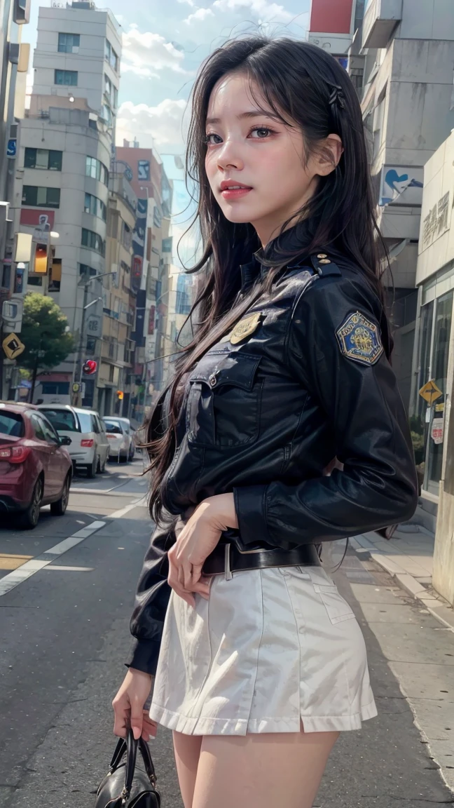 Still Koneko (DxD), 1 girl, police uniform, police hat, policewoman
