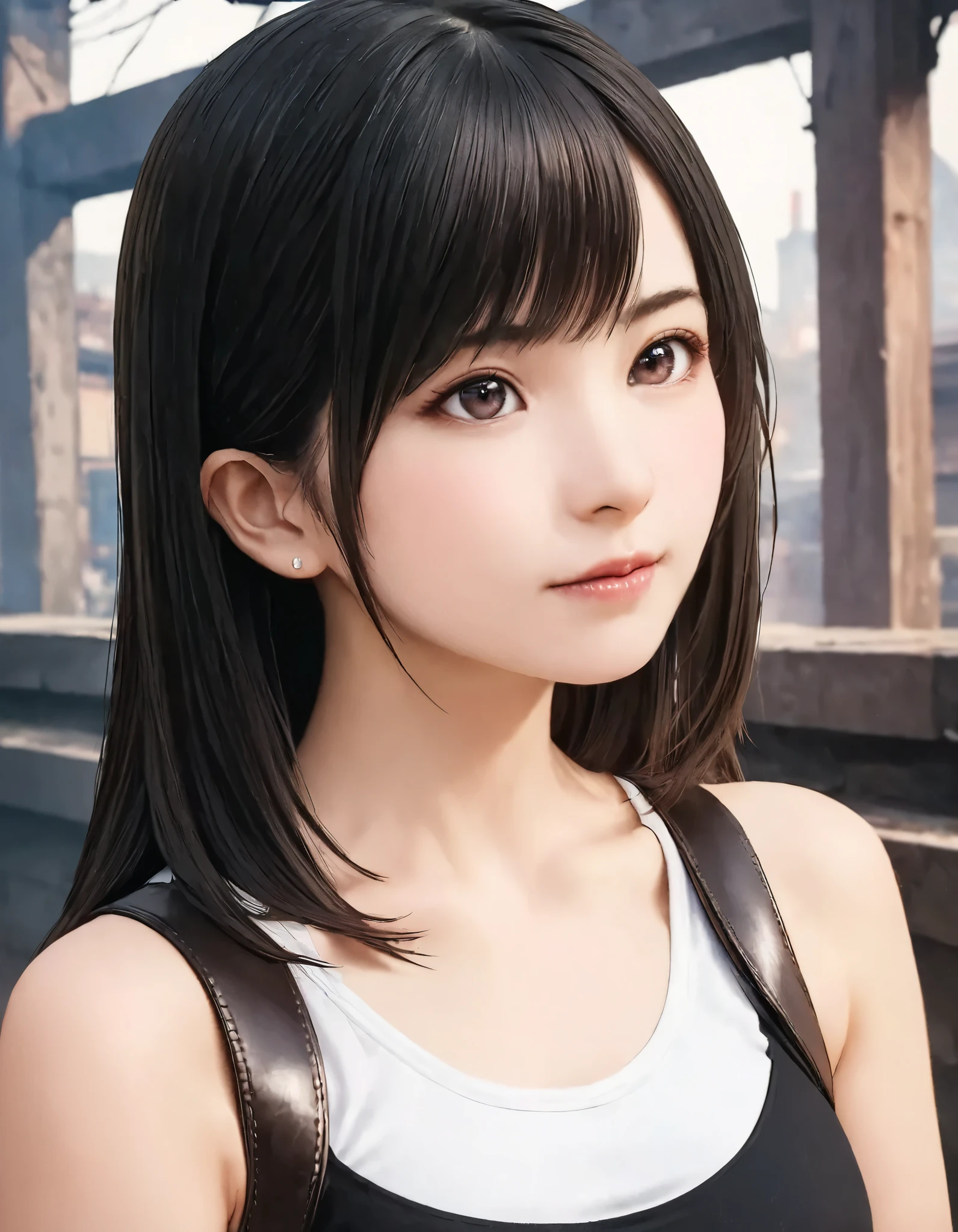 (best quality, 8k, high resolution:1.2), 1girl, FINAL FANTASY VII, Tifa, upper body
