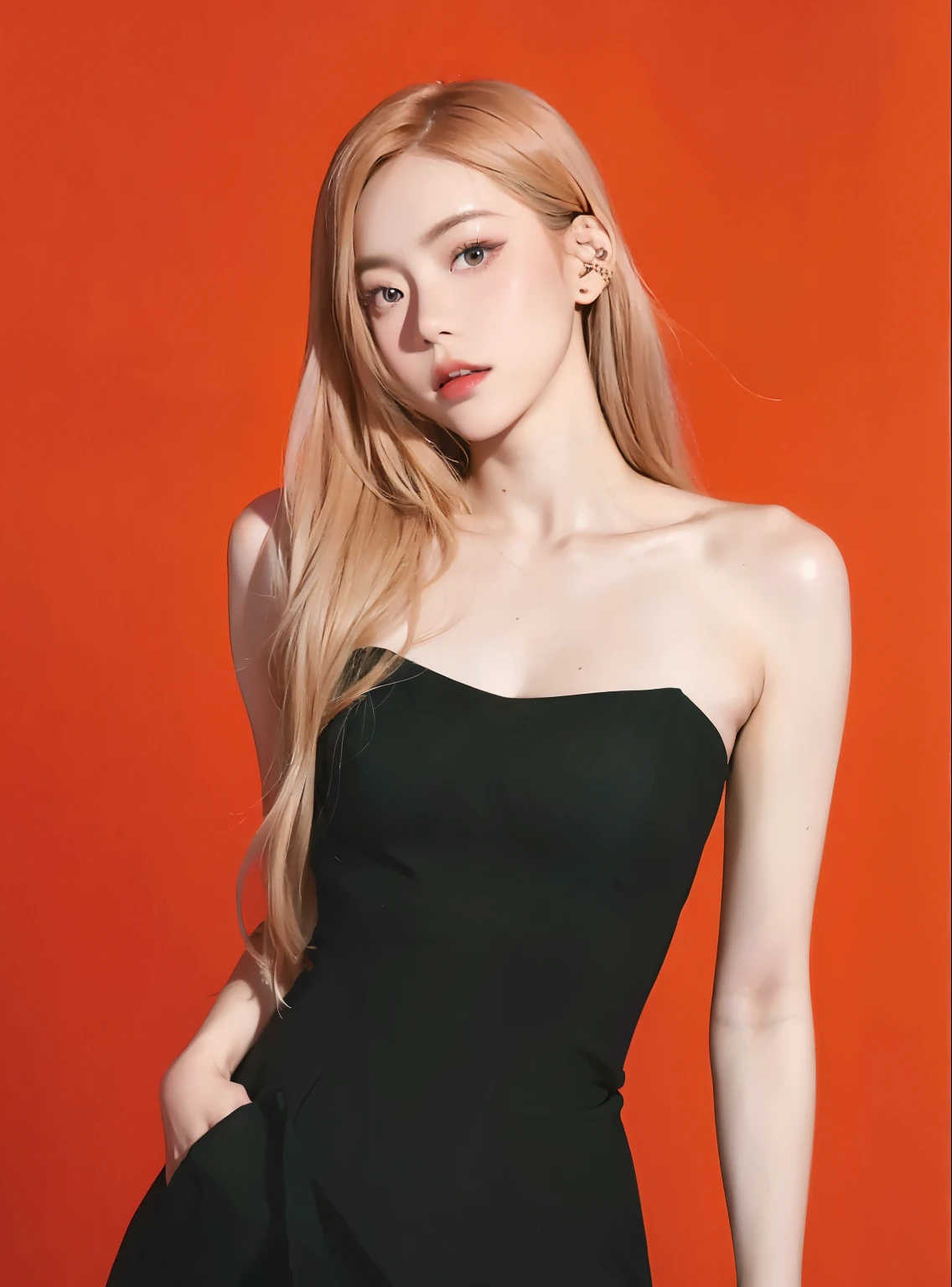 a woman in a black dress posing for a picture, roseanne park of blackpink, portrait of jossi of blackpink, jossi of blackpink, portrait jisoo blackpink, jia, jisoo of blackpink, jisoo from blackpink, ji-min, portrait of female korean idol, blackpink, park ji-min, heonhwa choe, glossy magazine photoshoot, sun yunjoo, sha xi