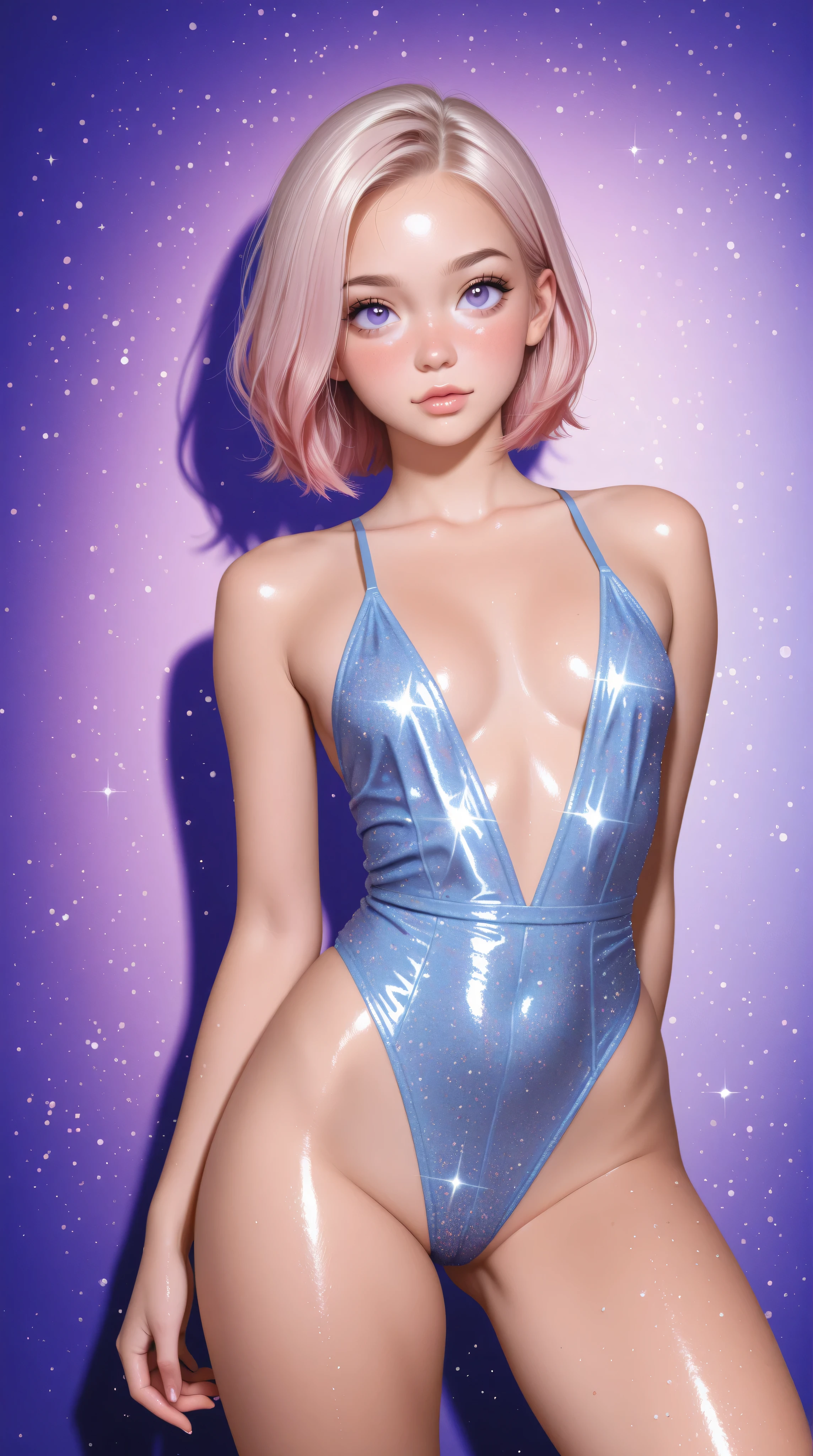 (beautiful busty bimbo woman), light skin, (caucasian:1.5), with cyan hair, bare (laying in intricate bed:1.4), (pornstar pose:1.1), (cameltoe, camel toe:1.3), facing forward, looking at camera, front shot, (sfw:1.5), [(colorful explosion psychedelic paint colors:1.4)::0.2], smooth skin, big boobs, sexy, realistic, photo shoot, professional, high contrast, 1girl, solo, expressive look, light hazel eyes, detailed eyes, eyes by Ilya Kuvshinov style, sharp pupils, realistic pupils, highly detailed hair, short hair, straight hair, sleek and straight hair wide hips, glitter makeup, gloss lips, stud earrings, jewelry, perfect face, upper body, cleavage, breast focus, masterpiece, best quality, HDR, viewpoint, highest quality, sharp focus, 8k, abstract background, colorful background, skin pores, intricate skin texture, realistic skin, cold, dynamic lights, bokeh, glowing background