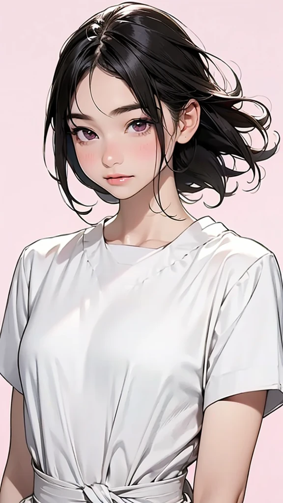 a 26-year-old girl with brown eyes and red short curly haired. sad and tired, girl wearing simple poor quality old clothes, she is beatifull but tired and sleep deprivired