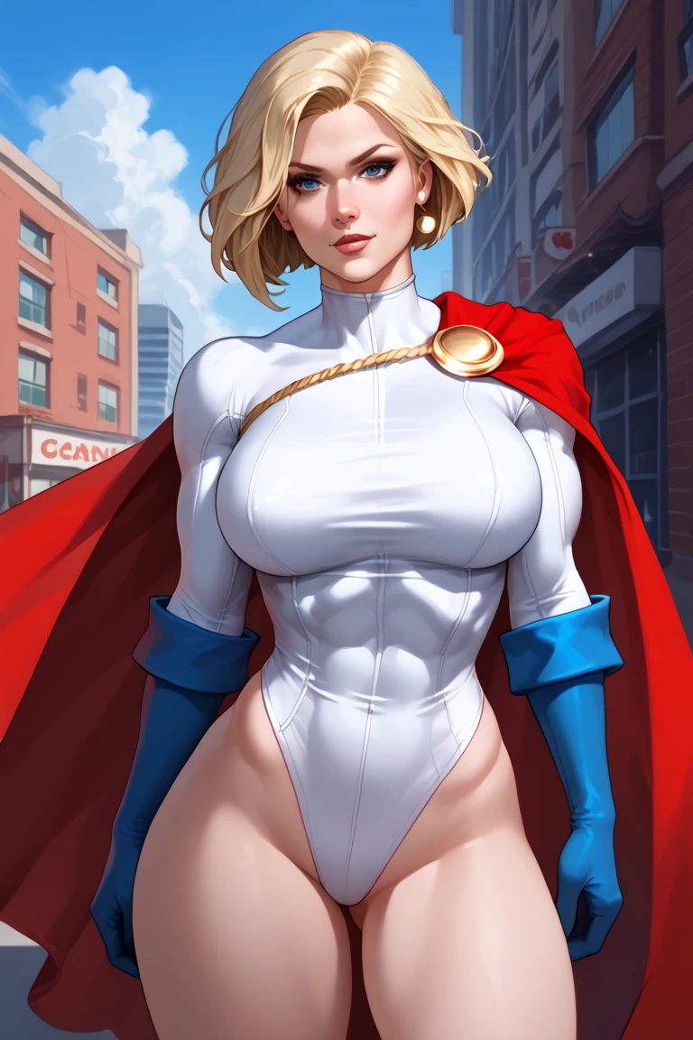 Prompt 

detailed illustration, (front view), (side view),dynamic angle, ultra-detailed, illustration, clean line art, shading, anime, detailed eyes, detailed face, beautiful face, dramatic lighting, detailed illustration, dynamic angle, ultra-detailed, illustration, single woman 

Fit, toned abs, muscular abs, detailed abs, big round ass, big tits, creamy white skin, pale skin tone, wide hips, narrow waist, thunder thighs, blonde hair, strong biceps, completely naked except a open lab coat and glasses, big breasts, thick thighs, Superman body