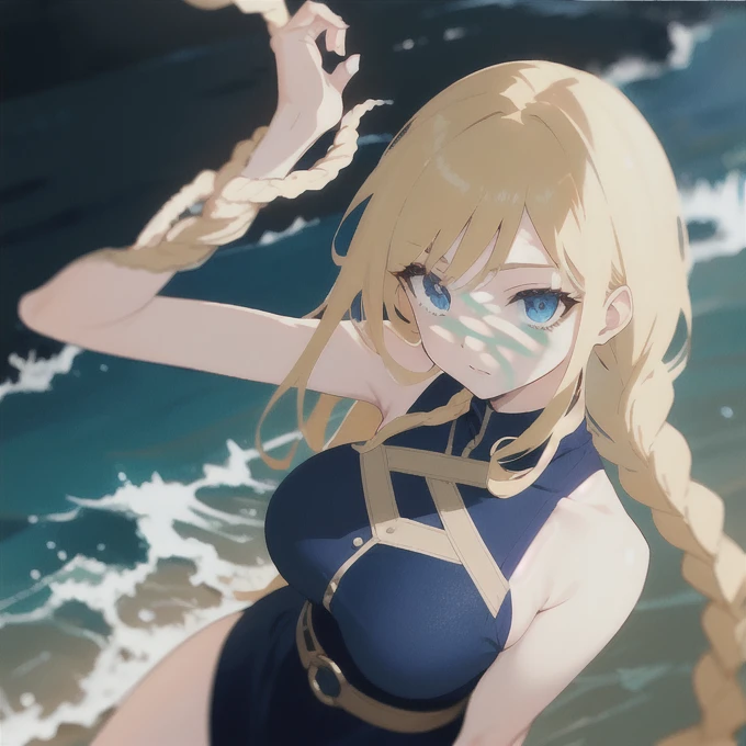 A girl in a cloak and bikini skirt stands by the ocean, showing off her underwear. The artwork is a masterpiece in high resolution (4k or 8k) and ultra-detailed. It has a realistic and photorealistic quality with vivid colors and sharp focus. The medium used to create this artwork can be a mix of illustration and photography.
The girl's appearance is captivating, with beautiful detailed eyes, long eyelashes, and beautiful detailed lips. Her facial expression exudes confidence and allure. She stands with her back slightly arched, emphasizing her graceful posture. The ocean waves crash gently in the background, adding a serene atmosphere to the scene. The lighting is soft, with warm tones casting a golden glow on the girl's skin.
The cloak she wears is made of flowing fabric, swirling around her in an ethereal manner. It has intricate patterns and a vibrant color palette, adding a touch of fantasy to the composition. The bikini skirt she wears complements the color scheme of the cloak, creating a harmonious visual contrast.
Overall, the artwork conveys a sense of beauty, mystery, and sensuality. It combines elements of fantasy and reality, blending the natural beauty of the ocean with the captivating presence of the girl.