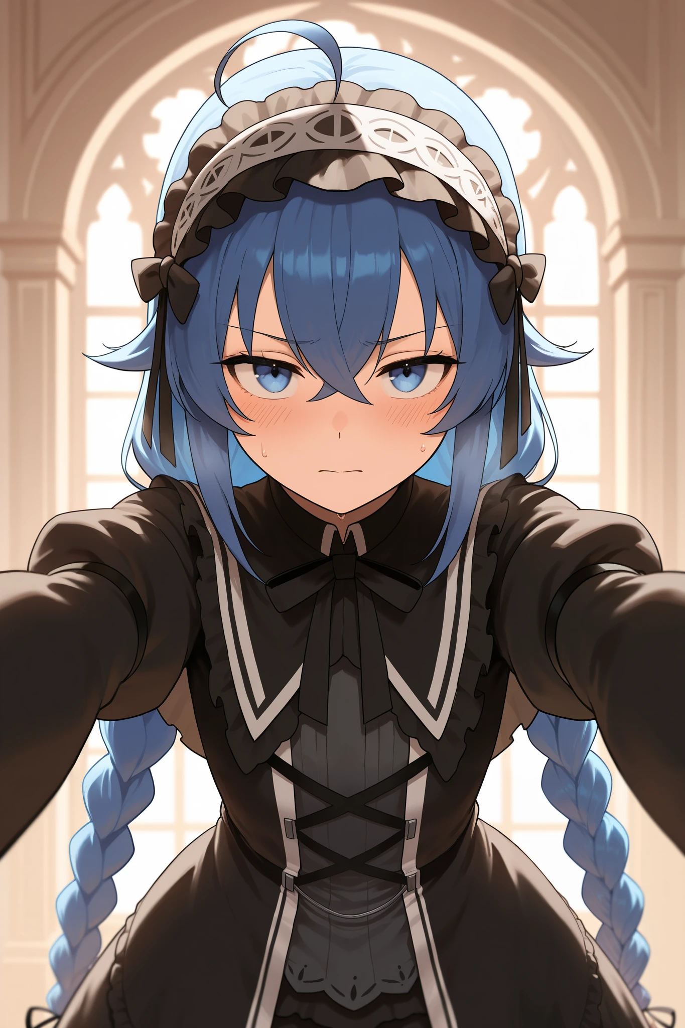 NSFW,masterpiece, best quality , high resolution, very detailed on trends, Roxy Migurdia、 Twin Blade, Gothic ta Fashion,Strange face, shopping