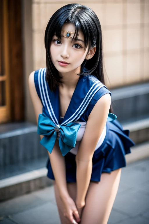 The face is definitely Amamiya Sora,Arabian woman with light blue hair and a blue dress posing for a photo, anime girl Cosplay, anime Cosplay, Aqua from Konosuba, Aqua from KonosubaのCosplay, Cosplay, Cosplay photo, , Cosplayer, Real life anime girls, professional Cosplay, full-Cosplay, Anime Goddess,,Nipples become erect,The position of the nipples is always clearly visible through clothing.,No bra,No bra,Protruding nipples