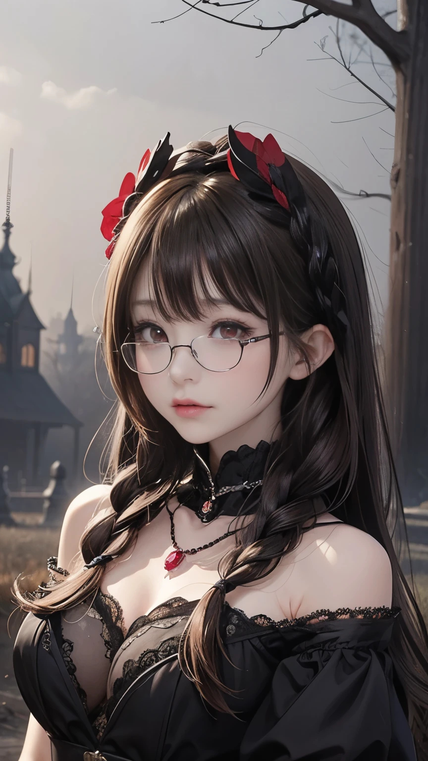 got itですかですか、(best illustrations)、8k UHD resolution、intricate details、highest quality、realistic、Super detailed、best lighting、best shadow、soft lighting、ultra hd、超realistic、Tyndall effect、Photoreal、(high detail skin:1.2)、 (intricate details, compensate, face to face with the children_v1:0.5), (got it, beautiful and delicate face, got itですか, beautiful and delicate eyes, perfectly proportioned face, high resolution skins, fine skin, Optimal ratio of 4 fingers and 1 thumb, arm under chest, red tattoo on lower abdomen、Wow wow, wide hips, smooth abdomen, thin and thin skin, __fashion__, __hair__:1.25)、Digital single-lens reflex camera、 absurd、(table top: 1.3), (maximum resolution: 1.2), (ultra hdTV: 1.2), cinematic light, fine eyes and skin, detailed facial features, , (sharp focus: 1.2), (focus on the face:1.2),perfect style, beautiful face, acura, anatomically correct, Highly detailed face and skin texture, fine eyes, double eyelid, thin eyebrows, glitter eyeliner: 1 natural cheeks, Glossy skin, Fair skin: 1.2, (glossy lips: 1.4),(embarrassed look: 1.2),Highly detailed face and skin texture, fine eyes, double eyelid, natural cheeks, glossy lips: 1.4,exposed cleavage、Bewitching。charm、 Beautiful devil woman from hell, デヴィッド・ホックニーとアルフォンス・ミュシャによる超realistic女性の肖像画, charm女性の肖像画、fantasy art, Chinese humanoid robot、chinese actress、dungeon、dragon、devil'palace of、devil'torture chamber、night、dark style 、in the dark、(detailed spooky background:0.8), magic、 1 girl、evil nun、dark necromancer、Succubus、devil'Daughter of、Shinonome Umi、bat wings,(((devil'Horn)))、 ((((giant glasses, otaku glasses, thick glasses, round glasses)))),(((big breasts)))、(devil'tail)、(red eyesは光り輝いて:1.6)、red eyesは非常に鮮明で詳細です, your eyes are so beautifully made, ((red eyes:1.0)),intricate tattoo, demonic intricate tattoo, thigh tattoo, body tattoo, masterpiece、最もbeautiful face、baby face、cute smile、beautiful plump red lips、筋肉のcharm体、devilのcharm体、devil style、charmブラックマジックコスチューム、The long-haired、Braid、Black hair、Ponytail distortion、, Ponytail with a bow tied at the back of the hair, beautiful expression、body up、big breasts強調、bust, super tight chest, Breast augmentation surgery, Breasts are very big and round,tight waist、wide ass、 secret key, cowboy lens, (black phoenix dress: 1.0), devil crown, bright red jewel necklace、Jewelry G Wise, Please wear black mesh socks,wearing light red、nffsw, nffsw, Meeting beautiful girls, look at the girl'Main body,
