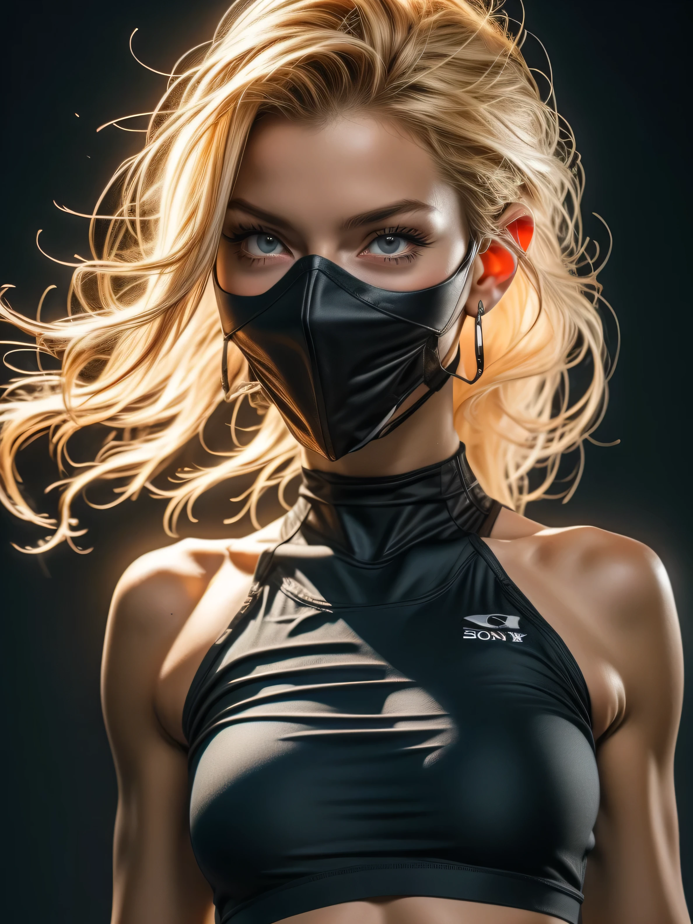 ((Ultra realistic)), ((Long shot, Cowboy shot)), raw photo, Hyper realistic hyper-detailed Fitness trainer, studio photoshoot , Extremely attractive fitness trainer, 1 mature woman, fit, ultra fit, slender body, tight clothes, smile, flirty, cowboy shot, UHD, Captured with a Sony A7III, super realistic, photorealistic, braided hair, blonde hair, cute smile, intricate details, fitness model, instagram model, sexy body, flirting with you, full body, ((super natural skin, healty skin),matte:1.7 skin), wearing tight tank top and leggings, yoga pants, beautiful facial features,(face focus), sexy curvy body, ((Deep depth in field)), blurred background, Unreal engine 5, 3d render, studio lighting, rim light, exquisite details, high contrast, high resolution photograph, high resolution, 4k, 8k