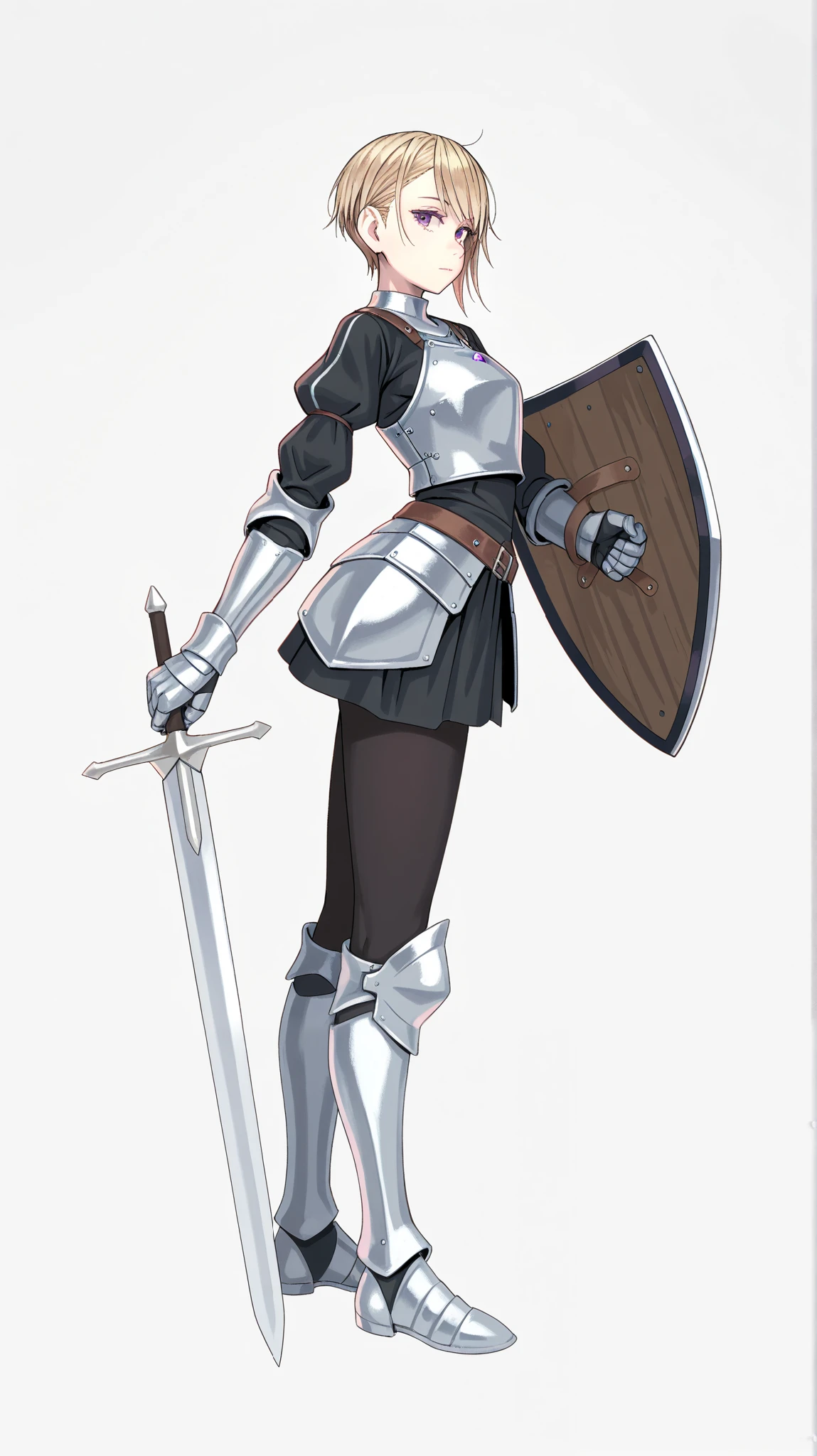 Anime character dressed in armor holding a sword and shield - SeaArt AI