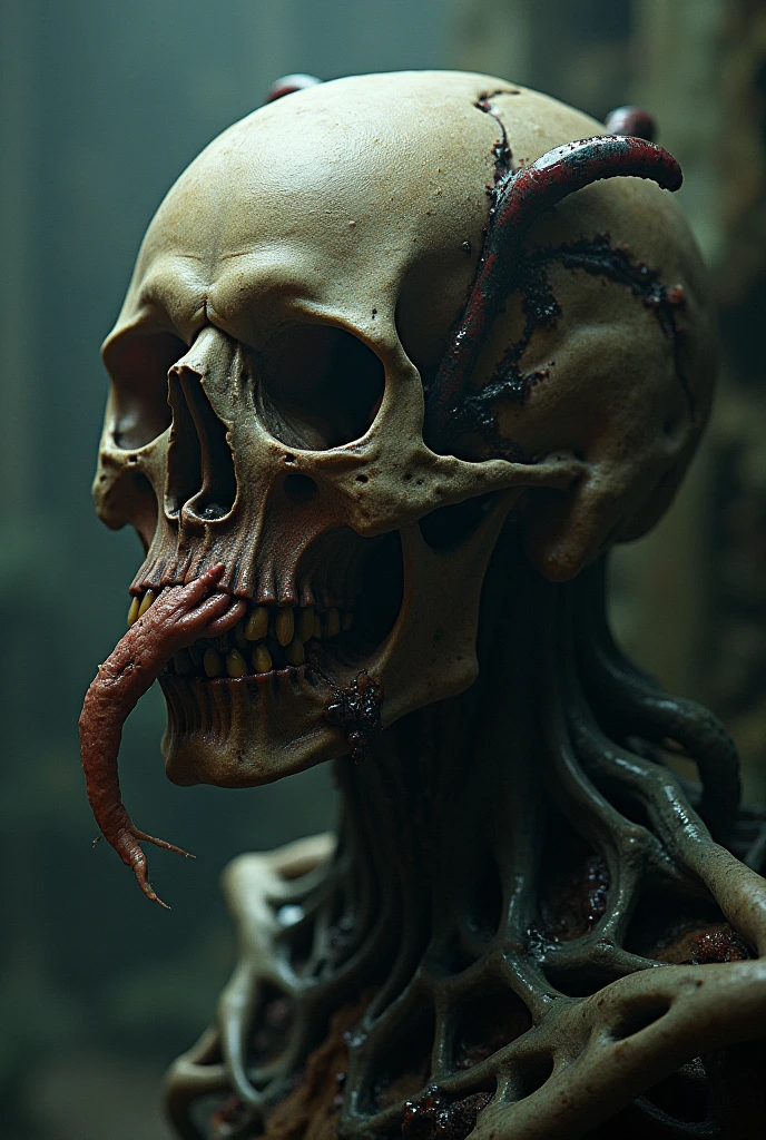 Human viscera gore skull eyes worms horror