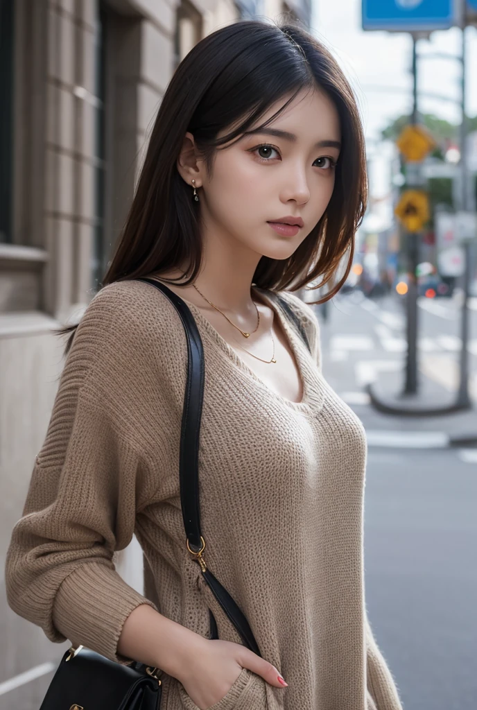 ((1 young and beautiful girl:1.2)), Super beautiful detailed face, look at me, a close up of a woman with a sweater on posing for a picture, gorgeous young korean woman, beautiful young korean woman, beautiful south korean woman, korean girl, korean woman, beautiful asian girl, beautiful asian woman, soft light from the side, korean women's fashion model, beautiful young asian woman, young beautiful woman, beautiful girl model, attractive pose, medium breast, super detail, high resolution, ultra-quality, Super masterpiece, high definition RAW color photos, Professional Photography, Cinematic Lights, (cara fina:1.2), (vista:1.2), ((escote:1.2)), depth of field, morning --auto --s2