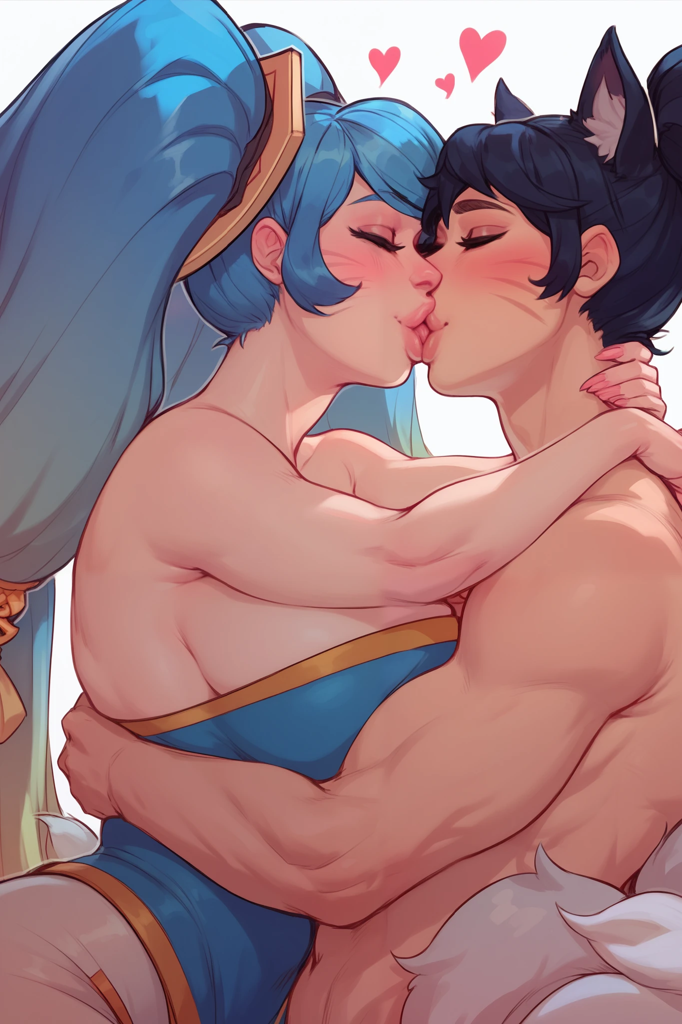 Jabstyle, tharja 18 shitting on a mans dick, passionate kissing, cum, liquid diarrhea spraying out of anus, floating hearts, bedroom, pooping, night time