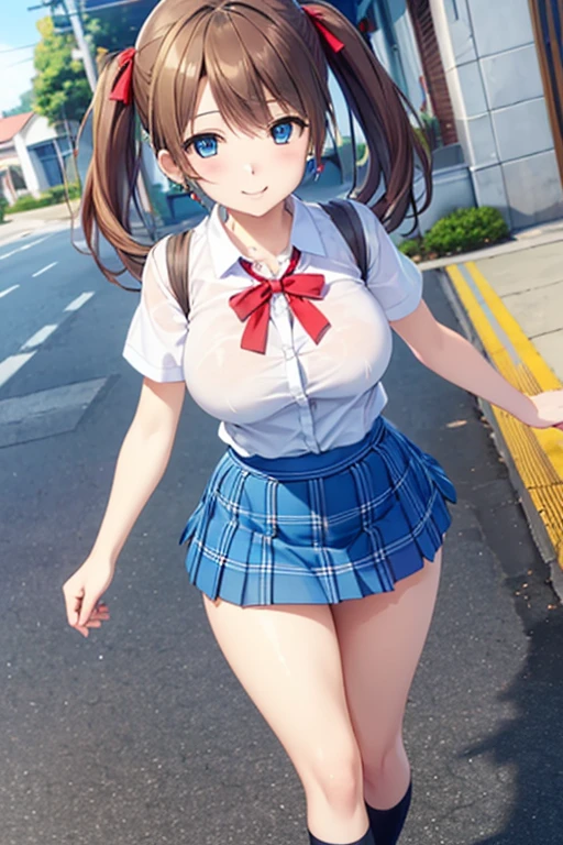 (highest quality:1.4)、High resolution、detailed background)、(detailed beautiful face:1.4)、detailed facial expressions、anatomically correct、beautiful and smooth skin、skin texture、professional lighting、beautiful teenage girl、(two beautiful girls:1.1)、(huge breasts:1.3)、((skirt lift:1.3))、cute hair color、brown hair、braided bob、braided ponytail、realistic、perfect body line、thick thighs、Attractive big ass、Sexual buttocks、cute、
Sexy sailor uniform made of see-through material、white sailor collar、Pleated mini skirt with tartan plaid pattern、white knee high socks、pink panties、No bra、underboob、emphasize cleavage、blushing、
(A beautiful girl looks at me with a big smile:1.5)、(She flips up her skirt to show her panties:1.5)、panty shot、Panty shot、
sexual expression、school trip、Crouching with a building or landscape in the background、big ben、Tower of London、British Museum、Buckingham Palace、cute