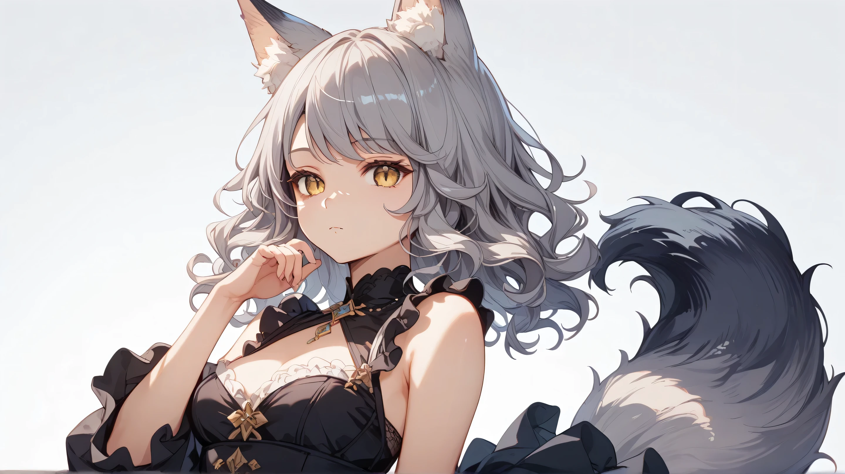 anime girl with cat ears and a black dress, cute anime catgirl, attractive cat girl, anime girl with cat ears, anime catgirl, beautiful anime catgirl, beautiful young catgirl, very beautiful anime cat girl, white cat girl, catgirl, girl with cat ears, cat girl, anime visual of a cute cat, neferpitou, anime cat
