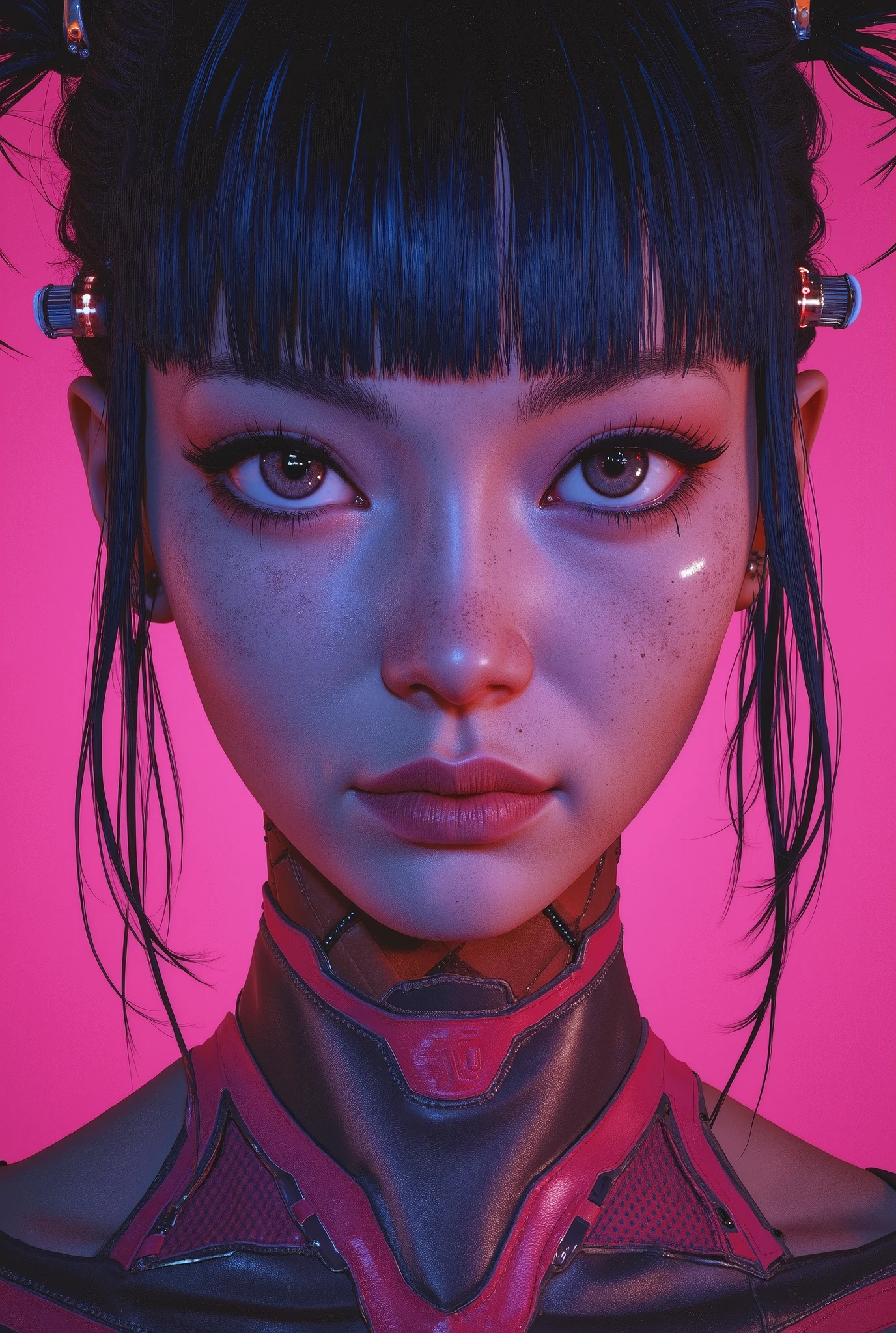((manga art style close up portrait) of (perfect Asian cyberpunk girl))), ((LED lights)), (((extremely weird punk hairstyle))), ((manga drawing)), perfect features, abstract beauty, near perfection, pure form, concept art, intricate detail, 8k post-production, High resolution, super Detail, trending on ArtStation, sharp focus, studio photos.