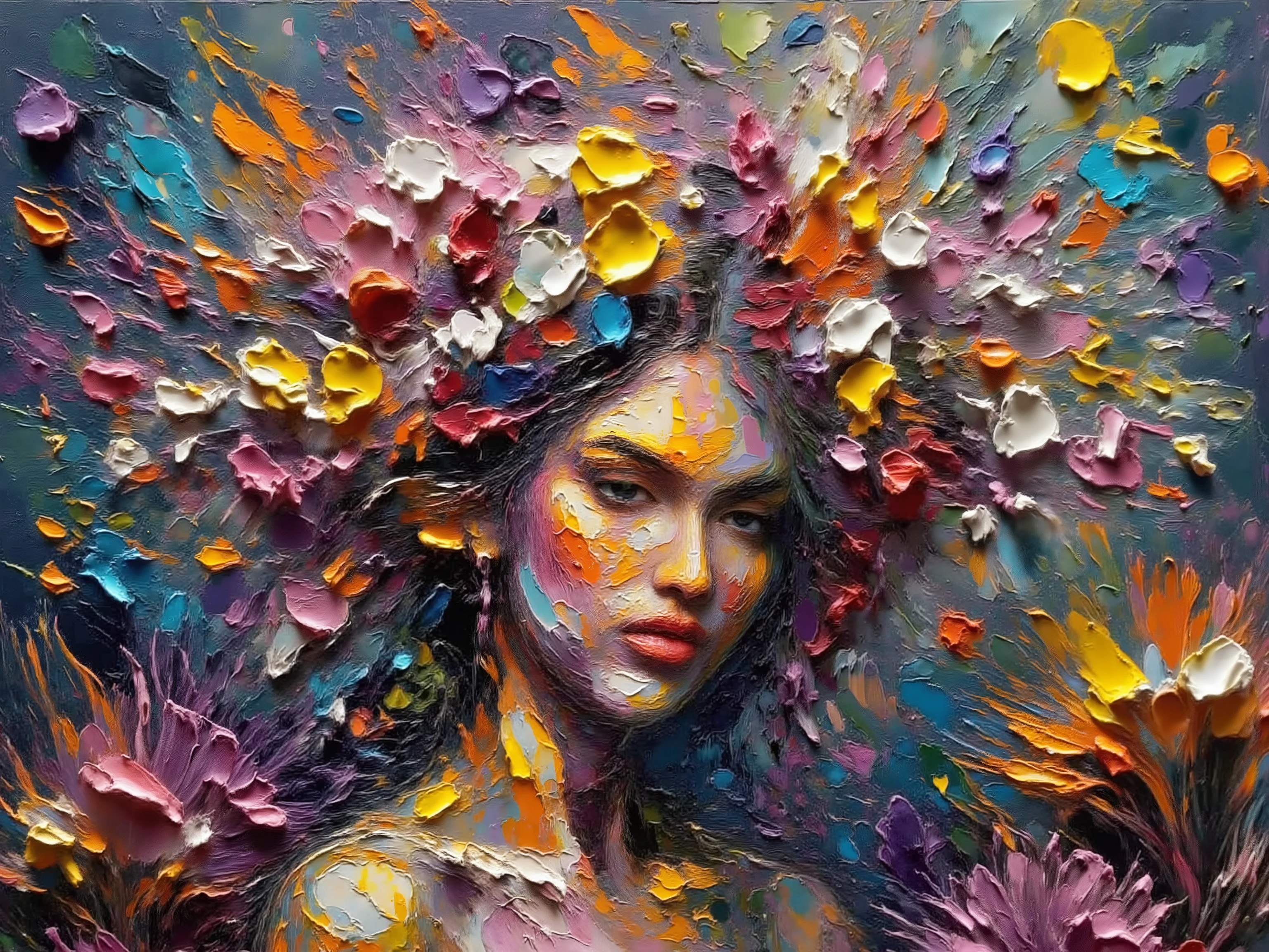 A close portrait of the beautiful underwater Actinia Sea Anemones flowers goddess, fashion editorial, Ethereal colorful art deco style ,exquisite details, futuristic, High - sharpness, ultra - detailed photography, Edmund Dulac style, dramatic lighting
