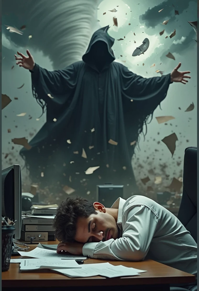 Please draw lots of people flying through the air and being sucked in by a tornado。