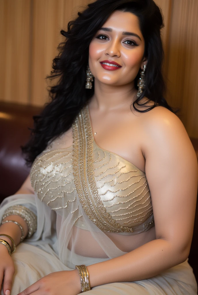 ravishing sexy curvy chubby tall Plus size bbw supermodel Indian 30 years old fat Marriage Woman as elegant bride, in a flower garden venue, wearing ethereal black lehenga and blouse, navel, with embroidered angel wings, lavish flower decorations, intricate henna tattoos,, (ravishing long wavy backlit hair), (enchanting daylight:1.2), (intricate kohl lined eyes:1.3), (adorable smile:1.3) soft dramatic lighting, flower everywhere, big butt, big tall, back pose, backlit, light rays, highly detailed, trending on artstation, paint splashes, rich colour, fantasy portrait, by atey ghailan & Annie Leibovitz)