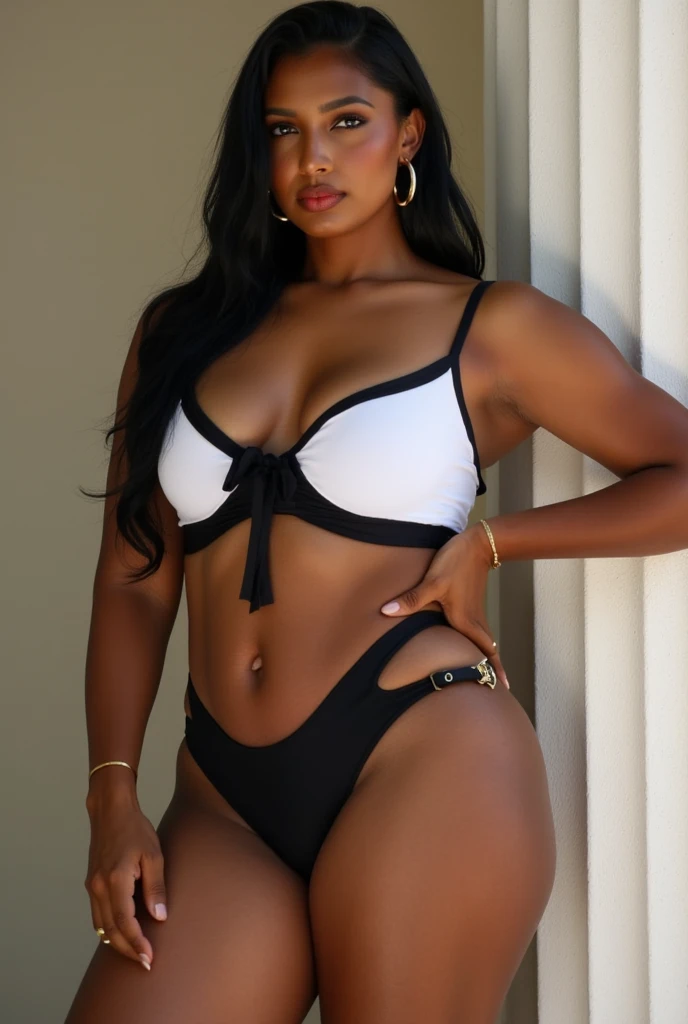 african girl, black ethnicity, 35 years old, Detail face, spectacles, alittle short nose, sexy red lips, sexy eyes, expression sex, wearing white sexy woman outfit , Long hair,detail hands, detail fingers, no need extra handsand fingers, wearing gold bracelet in hand, Medium brests, Standing, Spread legs, raft vagina, wet panty, Timberland boots, Sexy