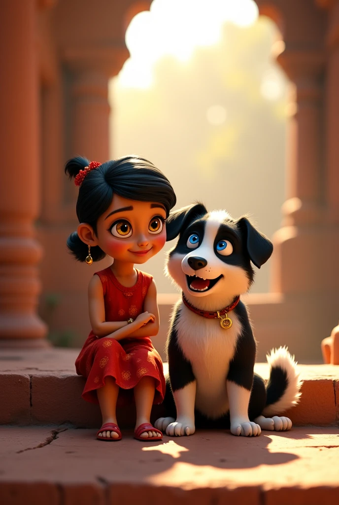 A dog kissing the bon, in indian road