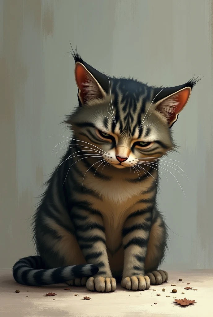 Feral, furry, panting,  cat ,  detailed paws, 5 fingers each paw, 1 tongue, 1 feline penis, 1 anus, 2 testicles, detached 1 tail, fluffy grey cat, after orgasm, vivid colors, realistic , white background, cum in ass, cum on floor, cum on penis , realistic feline penis, seductive