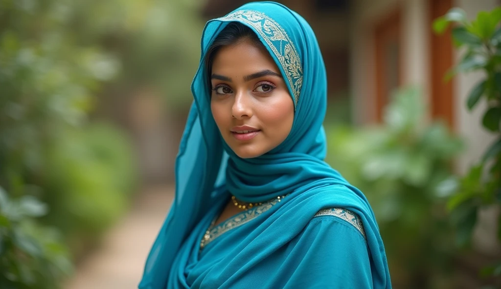 slutty, top-quality,Beautiful detailed hijabi,Bewitching face,(((kerala))) teen model,long lashes,Detailed details,Colossal tits,sideboobs,stares at the camera