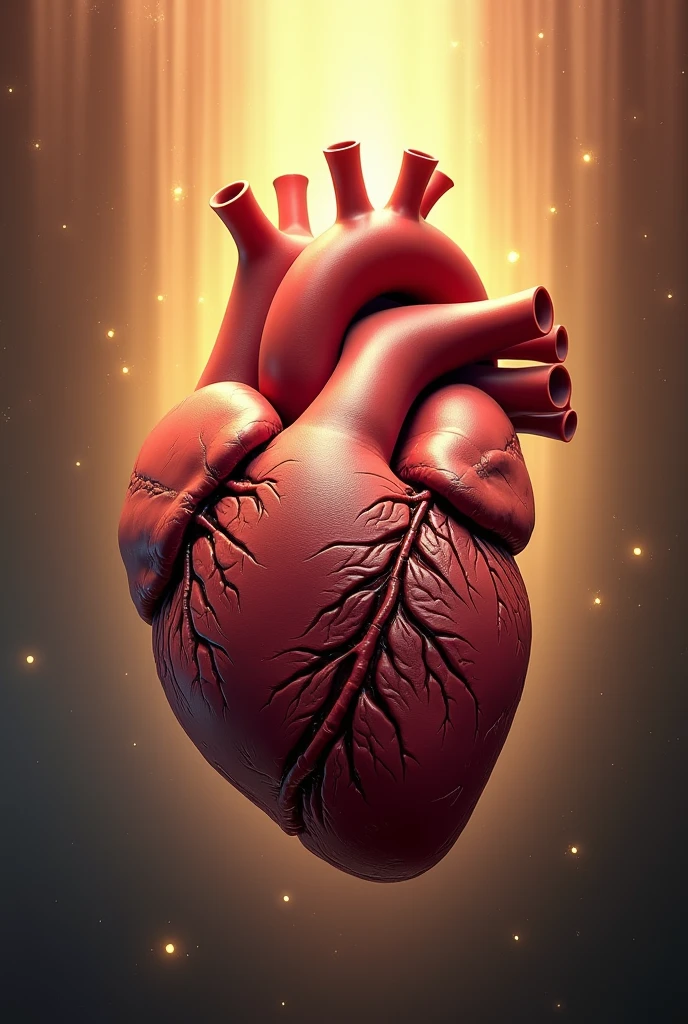Human heart red and yellow drawing