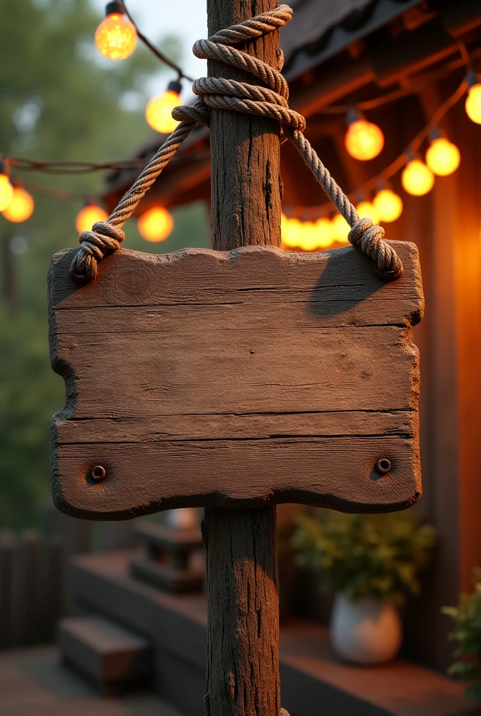 Wooden board with rope around it and another rope wrapped with yellow ...