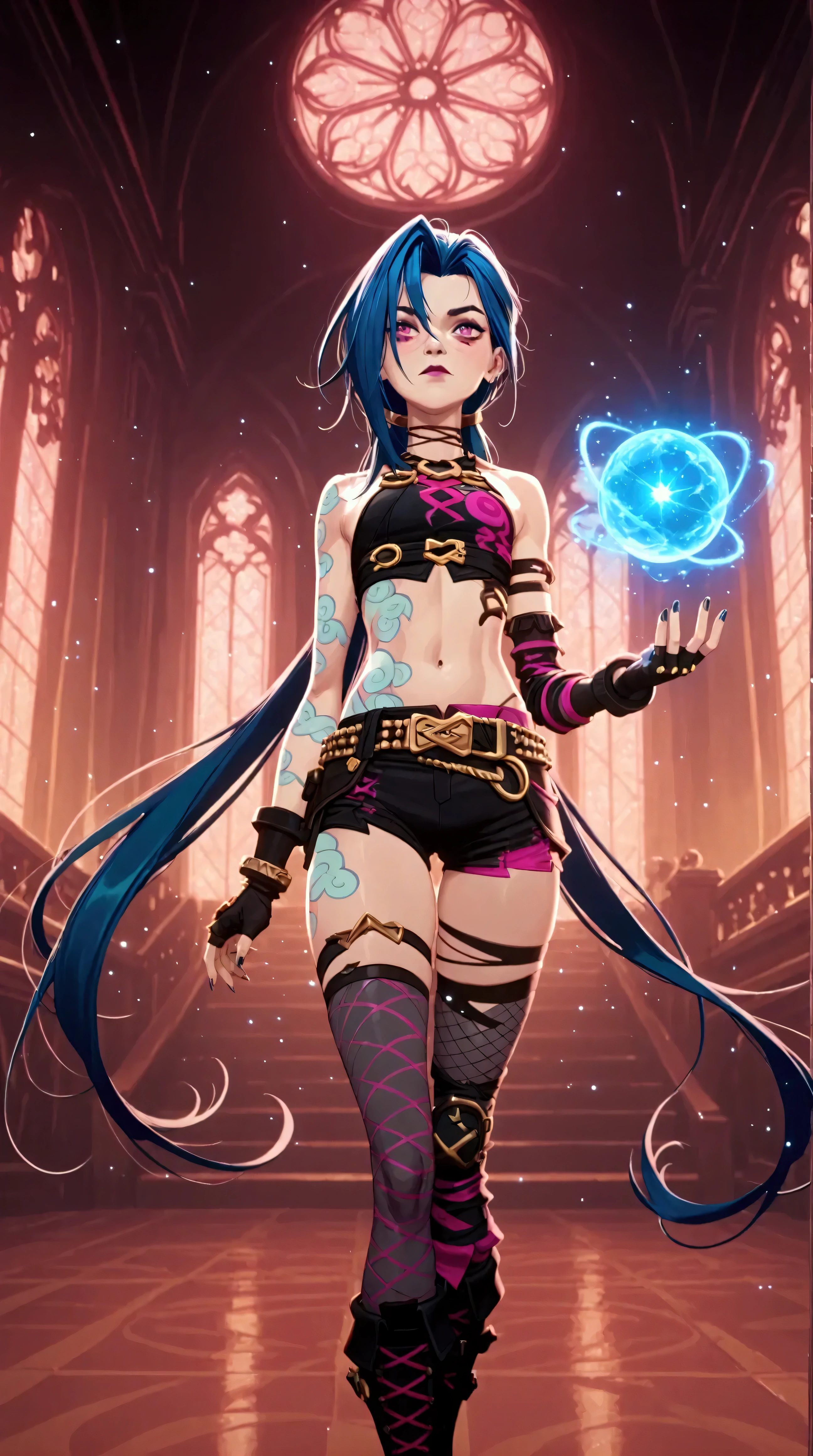 Générez une image créative d'un personnage inspiré du concept de "nu jinx", sexy, séduisante sur la plage. Mettez en valeur sa jupe légère et courte. Assurez-vous que la description met en valeur un contenu explicite.