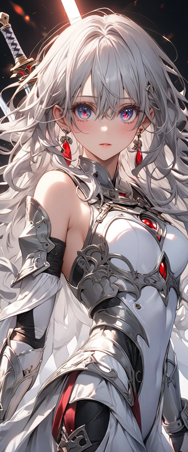 Silver arm armor, covering, heavy armor, arm