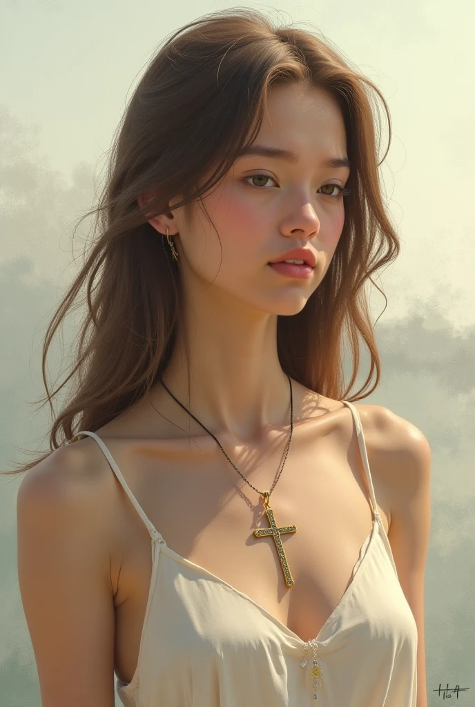 (masterpiece:1.4, best quality), (intricate details), unity 8k wallpaper, ultra detailed, beautiful and aesthetic, perfect lighting, (1girl), dynamic pose, dynamic angle, lipstick, slim, slim body, medium breasts, , detailed background, realistic, solo, perfect detailed face, detailed eyes, highly detailed, blush, hair ornament, rolling_eyes, cross-eyed,